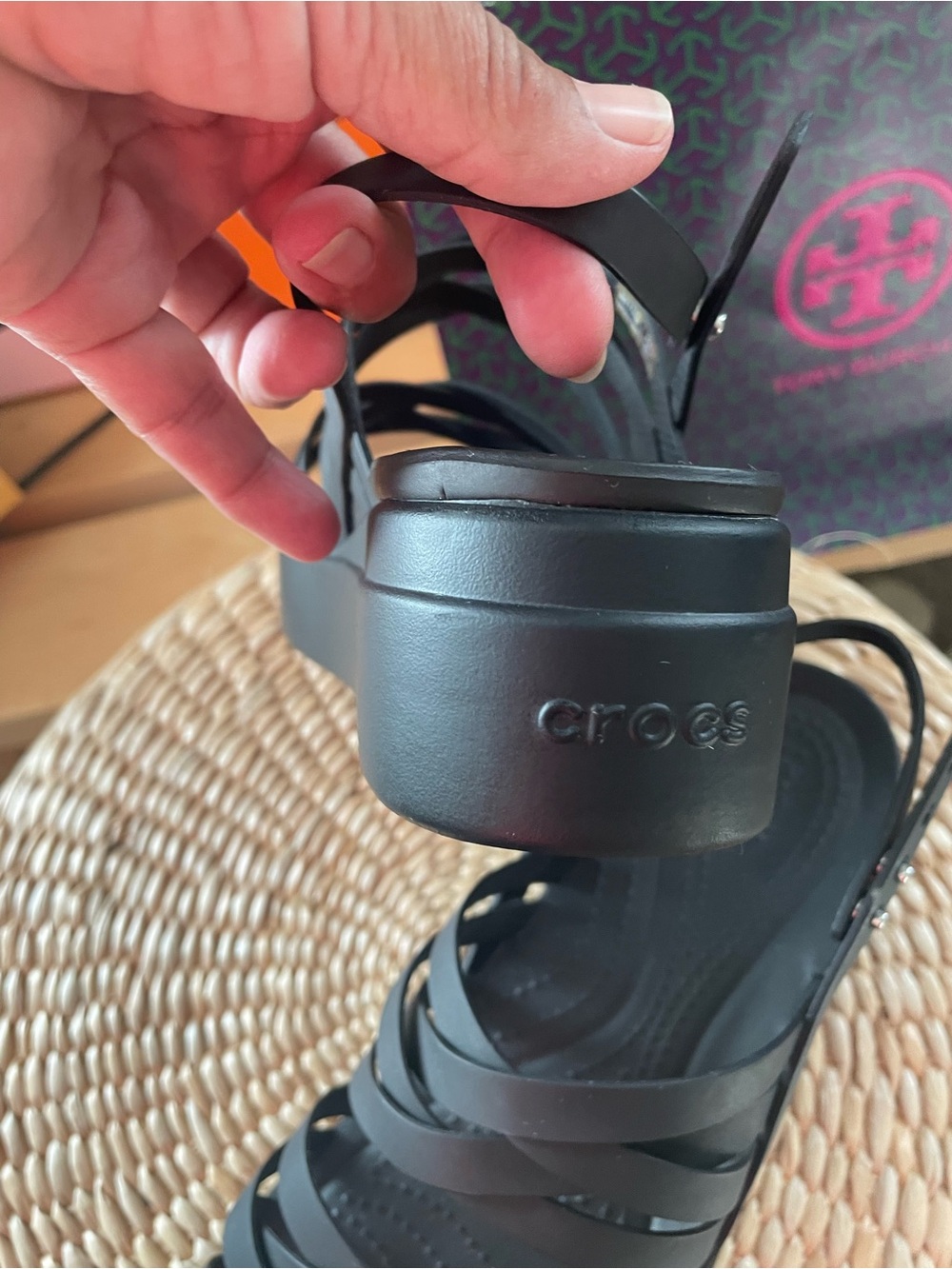 Crocs Brooklyn Strappy Low wedge Sandals in SZ 9 in like new condition - Picture 8 of 11